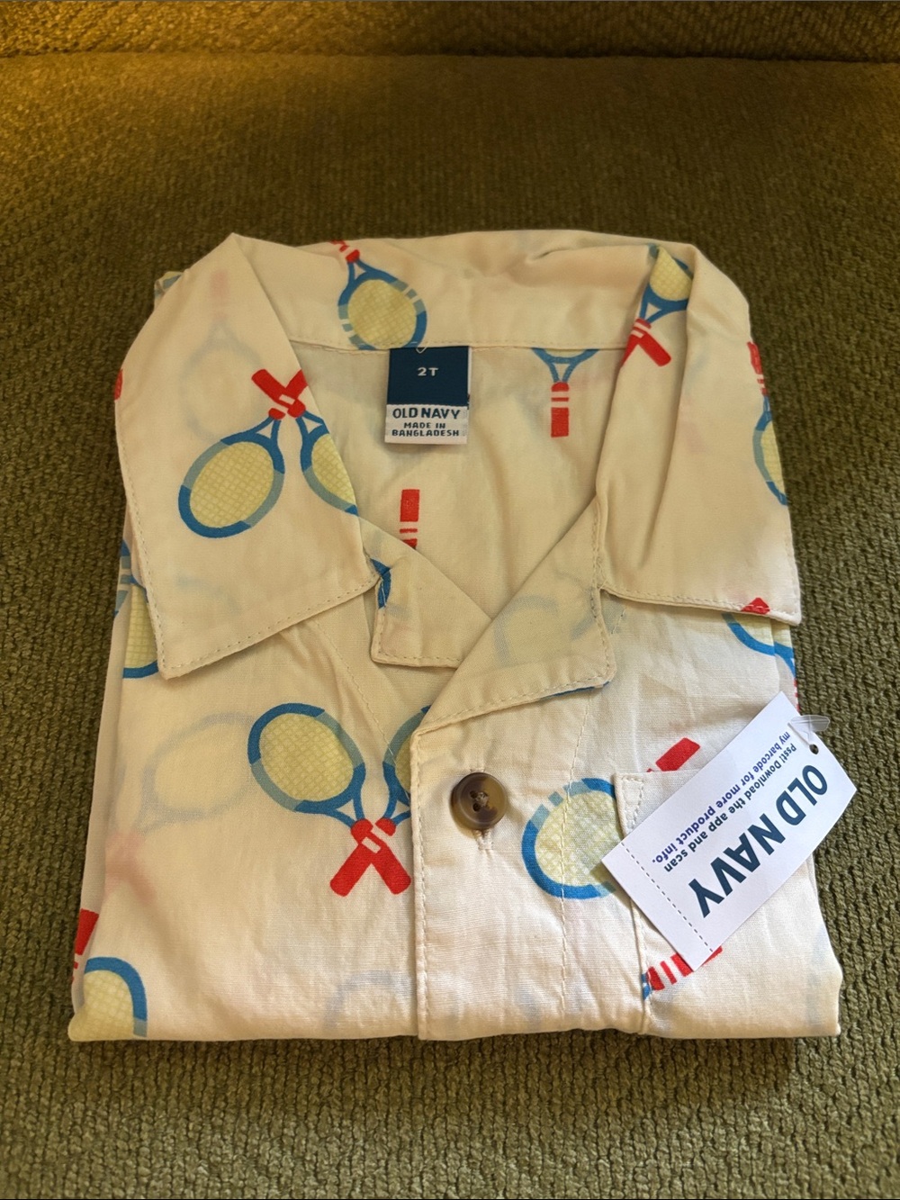 Old Navy- Short-Sleeve Button-Down Tennis Print Shirt